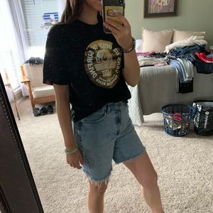 Black Vans (slightly) cropped t-shirt